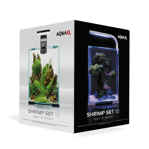 Aquael Shrimp Set – Complete Nano Aquarium Kit (Black, 10L / 2.6 Gal)