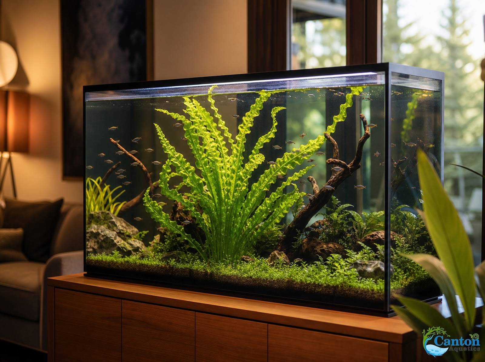Aponogeton Crispus Bulb Live Aquarium Plant Crinkled Sword Freshwater Easy Beginner Low Light No CO2 - In Aquarium Setting