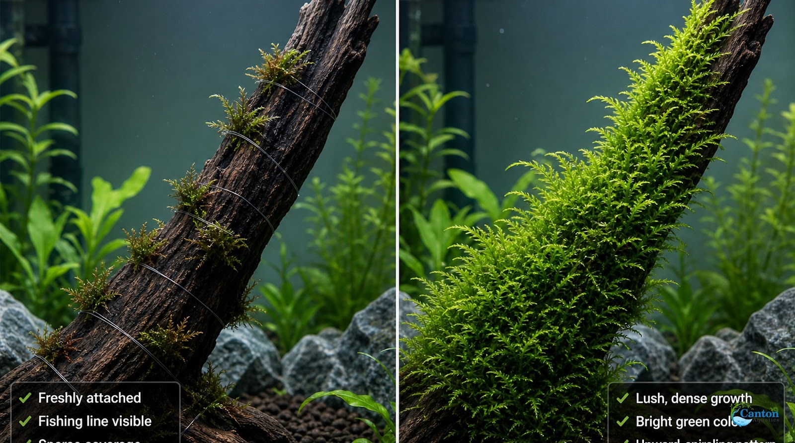 Flame Moss Live Aquarium Plant 3 Pack 4oz Freshwater Moss for Fish Tank from Canton Aquatics