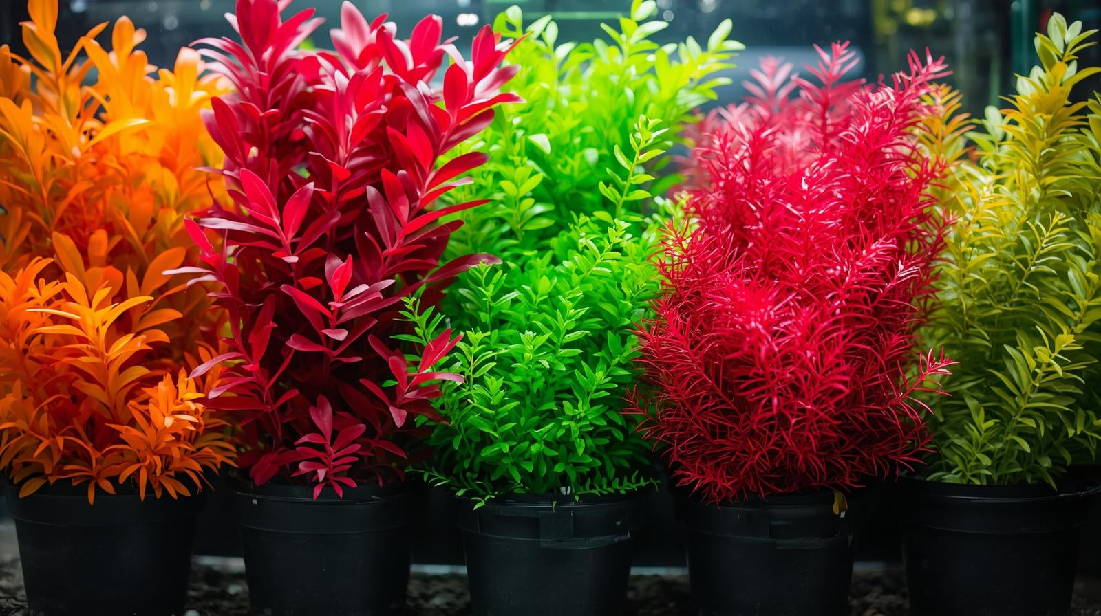 Bright Color Aquarium Plant Bundle in fish tank setup