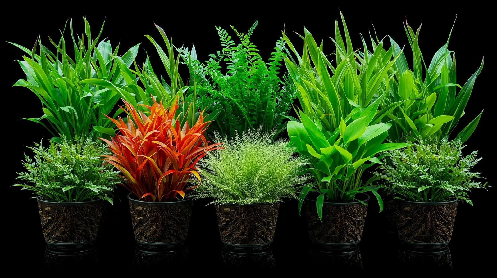 Bright Color Aquarium Plant Bundle – 6 Stunning Live Plants bundle